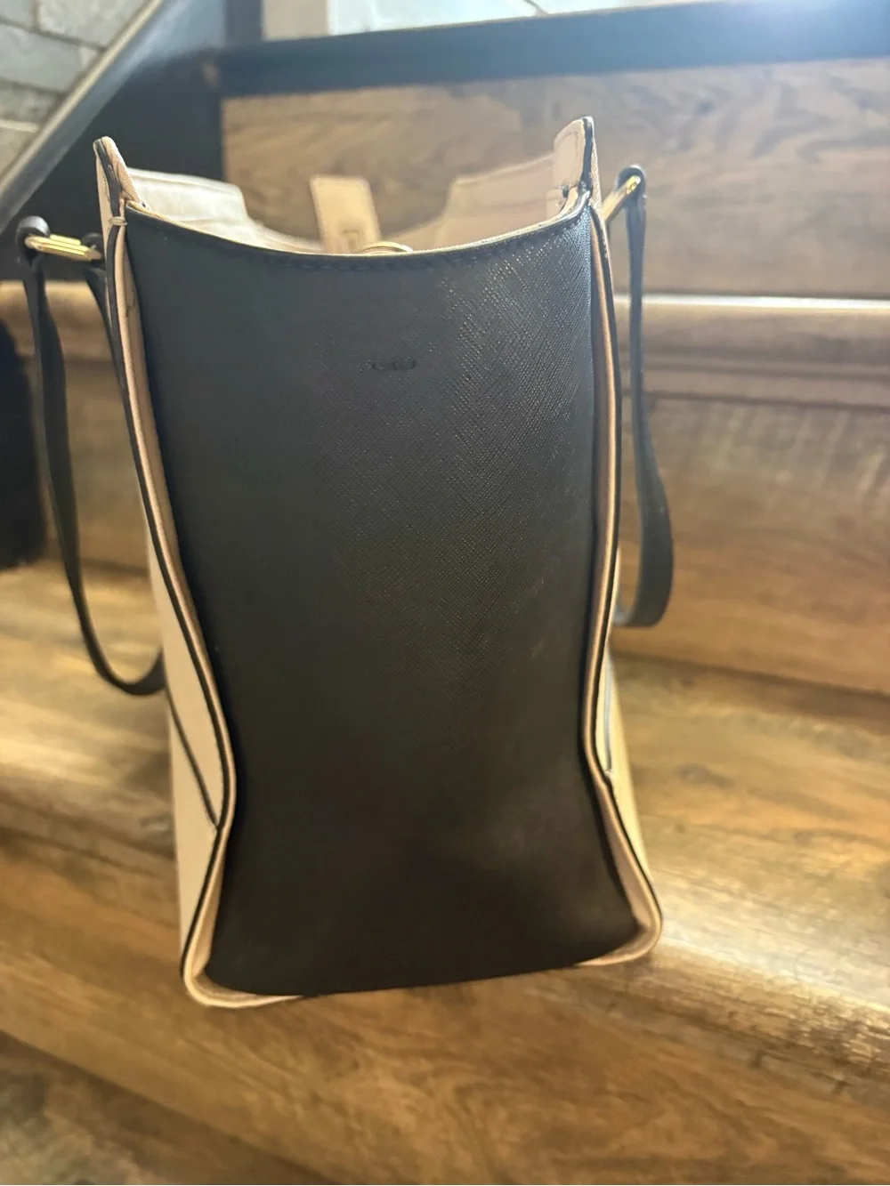 kate spade Beige and Black Structured Tote